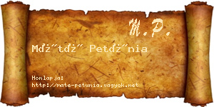 Máté Petúnia névjegykártya